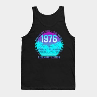 45th Birthday Vaporwave Aesthetic Vintage 1976 Sunset Palm Tank Top